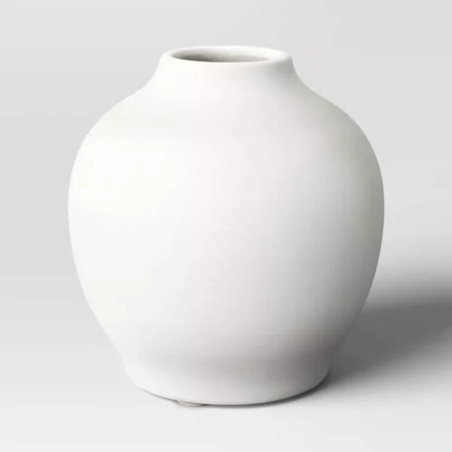 Home Décor, White Ceramic Vase