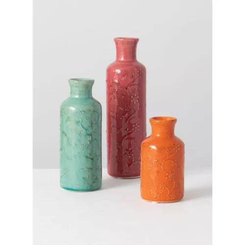 Home Décor, Ceramic Vase, Tall Decorative Brass Vase, Ceramic Flower Vases